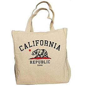 【中古】【輸入品・未使用】Ink Trendz California Republic Grunge Bear 10oz. Natural Canvas Work, School, Beach, Shopping Bag Cotton Tote [並行輸入品]