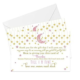 【中古】【輸入品・未使用】Twinkle Twinkle Little Star Baby Shower Thank You Cards (25 Pack) Girls Pink and Gold - Size A6 Flat Style - Babies Stationery Set with