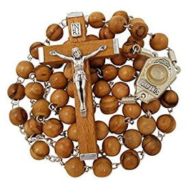 【中古】【輸入品・未使用】Olive Wood Rosary Beads Catholic Necklace with Jordan River Holy Water Medal Jerusalem Cross Crucifix Religious Gift 商品カテゴリー: メ