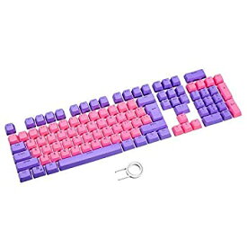 【中古】【輸入品・未使用】Bossi 104 Mechanical Keycap Set Purple and Pink Backlit Keycaps for MX Mechanical Keyboard-OEM Profile（Purple + Pink） [並行輸入品]