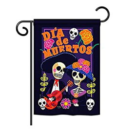 【中古】【輸入品・未使用】Breeze Decor G162077 Dia de Muertos Couple Fall Halloween Impressions Decorative Vertical Garden Flag 13" x 18.5" Printed In USA Multi-