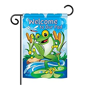 Breeze Decor G160041-BO Frog Nature Pets Decorative Vertical Garden Flag, 13"x 18.5", Multi-Color [並行輸入品]