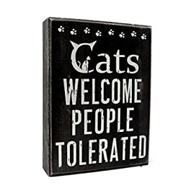 【中古】【輸入品・未使用】JennyGems - Cats Welcome People Tolerated - Cat Signs for Home Decor - Cat Lover Decor - Cats Welcome Sign- Cat Signs - Cat Lover Gifts