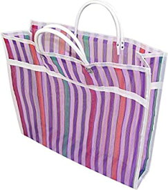 【中古】【輸入品・未使用】Pack of 3 Large Size Gusseted Mercado Bags - Mexican Tote Market Reusable Grocery Bag, Multipurpose High Thread Mesh Bag with Assorted
