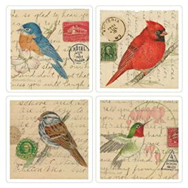 【中古】【輸入品・未使用】CoasterStone Absorbent Coasters, Birds on Letters, 4-1/4-Inch, Set of 4 商品カテゴリー: コースター [並行輸入品]