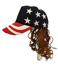 【中古】【輸入品・未使用】USA Stars and Stripes Brown King Mullet Hat Wig Merica Redneck 4th of July Hillbilly White Trash American Costume 商品カテゴリー: 帽子