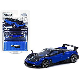 【中古】【輸入品・未使用】Pagani Huayra BC Blue Francia Metallic and Black with Stripes and Blue Interior Global64 Series 1/64 Diecast Model Car by Tarmac Works