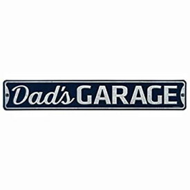 【中古】【輸入品・未使用】Open Road Brands Dad's Garage Blue Street Embossed Metal Wall Art Sign - an Officially Licensed Product Great Addition to Add What You