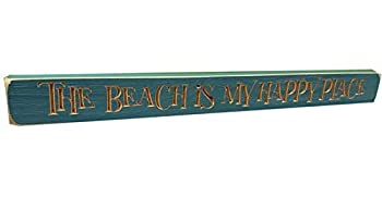 The Beach is My Happy Place Routed Barnwood Sign 18 Inches [並行輸入品]