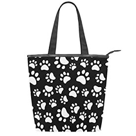 【中古】【輸入品・未使用】Canvas Tote Bag Casual Shoulder Handbag with Zipper Grocery Shopping Women Bags [並行輸入品]