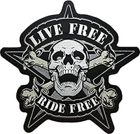 【中古】【輸入品・未使用】[Large Size] Papapatch Live Freedom Ride Freedom Skull Star Cross Bone Biker Rider Motorcycle Chopper Jacket Vest Costume Sewing on Iro