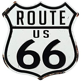 【中古】【輸入品・未使用】Open Road Brands Route 66 White Embossed Metal Sign [並行輸入品]