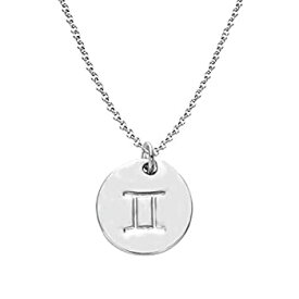 【中古】【輸入品・未使用】Getlace 925 Sterling Silver Zodiac Necklace Disc Charm Necklace Gift for Your Wife Girlfriend or Family Member [並行輸入品]