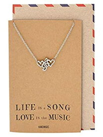 【中古】【輸入品・未使用】Quan Jewelry Music Gifts for Women Treble Clef Heart Pendant Necklace, Musical Jewelry for Music Lovers Adjustable Music Necklace from