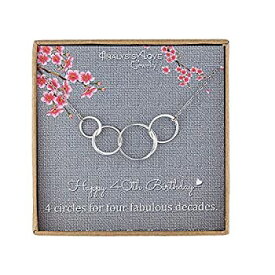 【中古】【輸入品・未使用】40th Birthday Gifts for Women - Sterling Silver Infinity 4 Circle 4 Decades Necklace, Mothers Day Jewelry [並行輸入品]