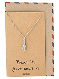 【中古】【輸入品・未使用】Quan Jewelry Baker Chef Necklace, Gifts for Mom, Whisk Egg Beater Pendant Charm, Fashion Jewelry Comes with Inspirational Quote Card [