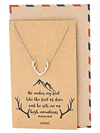 【中古】【輸入品・未使用】Quan Jewelry Deer Antlers Country Necklace, Birthday Gifts for Outdoor Lovers Hunter Cowgirl Cowboy Hunter Antelope Pendant Charm - 100