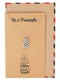 【中古】【輸入品・未使用】Quan Jewelry Pineapple Express Charm Necklace for Women, Birthday, Inspirational and Motivational Quote [並行輸入品]
