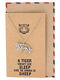 【中古】【輸入品・未使用】Quan Jewelry Handmade Origami Tiger Pendant Necklace, Jewelry Gifts for Women and Pet Lover, Friends Gift, Animal Inspired Jewelry with