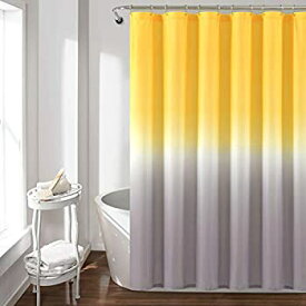 【中古】【輸入品・未使用】Lush Decor Umbre Fiesta Shower Curtain, 72 inch x 72 inch, Yellow and Gray [並行輸入品]