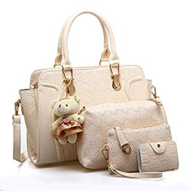 【中古】【輸入品・未使用】Women 4 Pcs Handbags Set, Tote Bag Top Handle Shoulder Crossbody Bag Wallet Card Holders Pack [並行輸入品]