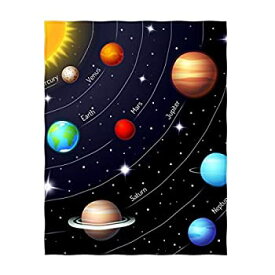 【中古】【輸入品・未使用】QH 60 x 80 Inch Solar System Pattern Super Soft Throw Blanket for Bed Sofa Lightweight Blanket Throw Size for Kids Adults All Season (