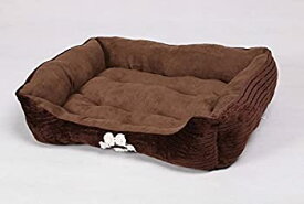 【中古】【輸入品・未使用】HappyCare Textiles Rectangle Pet Bed with Dog Paw Printing [並行輸入品]