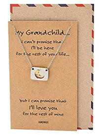 【中古】【輸入品・未使用】Quan Jewelry Handmade Grandchild Necklace in Silver Tone, Gifts for Granddaughters & Grandsons, Inspirational Jewelry with Greeting Car