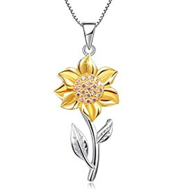 【中古】【輸入品・未使用】Annie & Kevin 925 Sterling Silver Sunflower Anklets/Bracelets/Necklaces/Earrings/Jewelry Set/Yellow Gold Plated CZ Flower with Jewelry