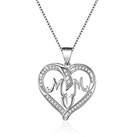 【中古】【輸入品・未使用】VANLAMS Mother Birthday Jewelry Gifts 925 Sterling Silver Love Heart Pendant Necklace for Women Mom Wife [並行輸入品]