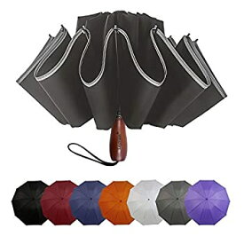 【中古】【輸入品・未使用】Lejorain Large Reverse Umbrella -50 Inch Windproof Folding Inverted Umbrella - Upside Down with Safety Reflective Strip [並行輸入品]