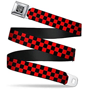 Buckle-Down Belt - Checker Black Red - 1.5 inch Wide - 24-38 Inches in Length,1.5 inch Wide - 32-52 Inches in Length [並行輸入品] 安売り