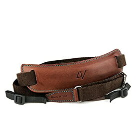 【中古】【輸入品・未使用】4V Design Lusso Tuscany Leather Large Handmade Leather Camera Strap w/ Universal Fit Kit, Brown/Cyan (2LP01BVV2330) [並行輸入品]
