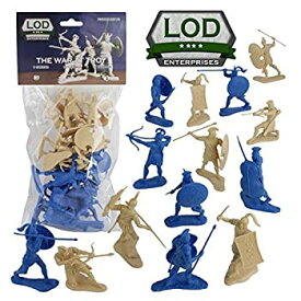 【中古】【輸入品・未使用】LOD Trojan War GREEKS vs. TROJANS Soldiers: 16 BLUE & TAN 1:30 Plastic Figures [並行輸入品]
