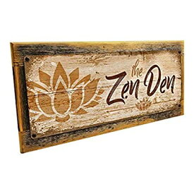 【中古】【輸入品・未使用】Homebody Accents Framed The Zen Den Lotus 6"x16" Metal Sign, Wall D?cor for Inspirational [並行輸入品]