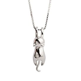 【中古】【輸入品・未使用】S.Leaf Sterling Silver Cat Necklace Cat Pendant Necklace for Women [並行輸入品]