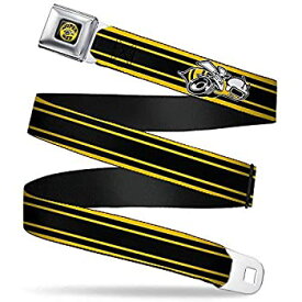 【中古】【輸入品・未使用】Buckle-Down Belt - SUPER BEE Logo/Stripes Black/Yellow/White - 1.5 inch Wide - 24-38 Inches in Length [並行輸入品]