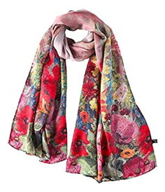 【中古】【輸入品・未使用】[Yangtze Store] Long Silk Scarf Digitally Printed With Floral Print 商品カテゴリー: スカーフ ショール [並行輸入品]