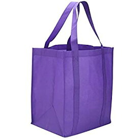【中古】【輸入品・未使用】Reusable Reinforced Handle Grocery Tote Bag Large (10 Pack)Purple [並行輸入品]