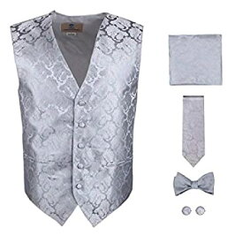 【中古】【輸入品・未使用】Y&G Men's Fashion Groom Pattern Mens Vest Tie Bowtie Cufflinks Hanky Best Gifts (商品カテゴリー : カフス) [並行輸入品]