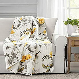 【中古】【輸入品・未使用】Lush Decor, Yellow and Gray Penrose Floral Throw Blanket, 60 inch x 50 inch (商品カテゴリー : ブランケット) [並行輸入品]
