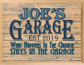 【中古】【輸入品・未使用】Garage Sign Custom Name Man Cave Retro Wall Art D?cor Gift for Men Him Dad Husband or Grandpa [並行輸入品]