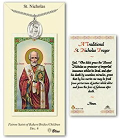 【中古】【輸入品・未使用】Pewter St. Saint Nicholas medal on an 24in Stainless Silver Heavy Curb Chain with a Traditional St Nicholas Prayer Prayer Card Medal Pe