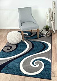 【中古】【輸入品・未使用】Summit New 32Swirl Blue Navy White Light Gray Area Rug Abstract Carpet Sizes Available (2X 7), 22 INCH X 7 FEET RUNNER 商品カテゴリー: