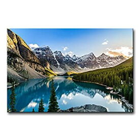 【中古】【輸入品・未使用】Wall Art Decor Poster Painting On Canvas Print Pictures Moraine Lake and Mountain Range Sunset Canadian Rocky Mountains Landscape Mount