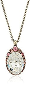 【中古】【輸入品・未使用】Sorrelli Crystal Rose Adorned Oval Crystal Pendant Necklace [並行輸入品]