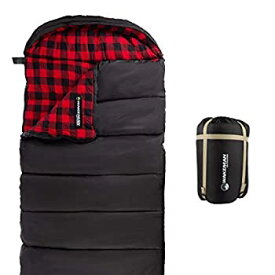 【中古】【輸入品・未使用】Wakeman Outdoors Sleeping Bag ? 32F Rated XL 3 Season Envelope Style with Hood for Outdoor Camping, Backpacking and Hiking with Carry