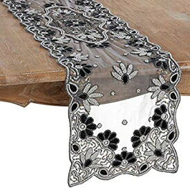 【中古】【輸入品・未使用】SARO LIFESTYLE Irena Collection Hand Beaded Design Table Runner, 16 inch x 72 inch, Black 商品カテゴリー: テーブルランナー [並行輸入品]