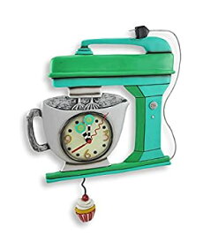 【中古】【輸入品・未使用】Allen Designs Green Vintage Kitchen Mixer Wall Clock with Cupcake Pendulum by Allen Designs [並行輸入品]