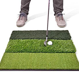 【中古】【輸入品・未使用】GoSports Tri-Turf XL Golf Practice Hitting Mat | Huge 24" x 24" Turf Mat for Indoor Outdoor Training [並行輸入品]
